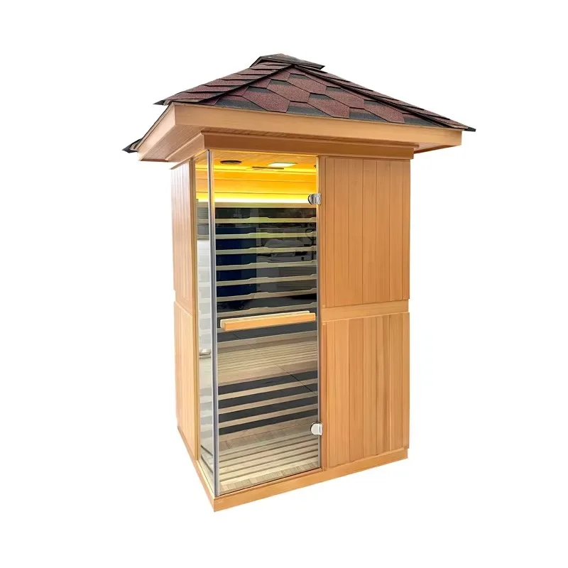 Customized 2 Person Outdoor Sauna Cabin Outdoor Finnish Sauna with Electric Heater Wood Outdoor Sauna Cabin Backyard