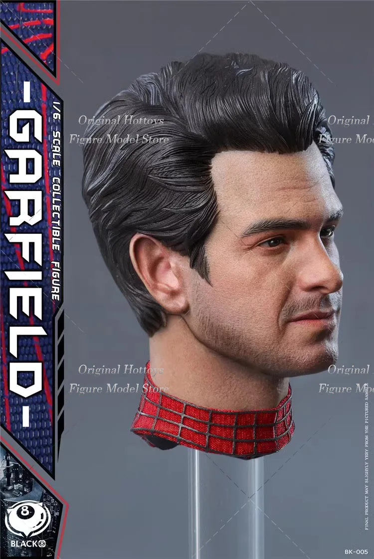 Sculpture de tête de soldat masculin, BK-005A de studio 8 noir/B 1/6 Araignée ForeAndrew Garfield Tête Carimplantée Fit 12 en effet Action Figure Butter