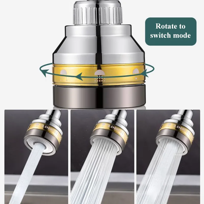 Faucet Splash-proof Gold Edge Half-copper Universal Extension Tube Kitchen Extension Shower Bubbler Booster Water Nozzle