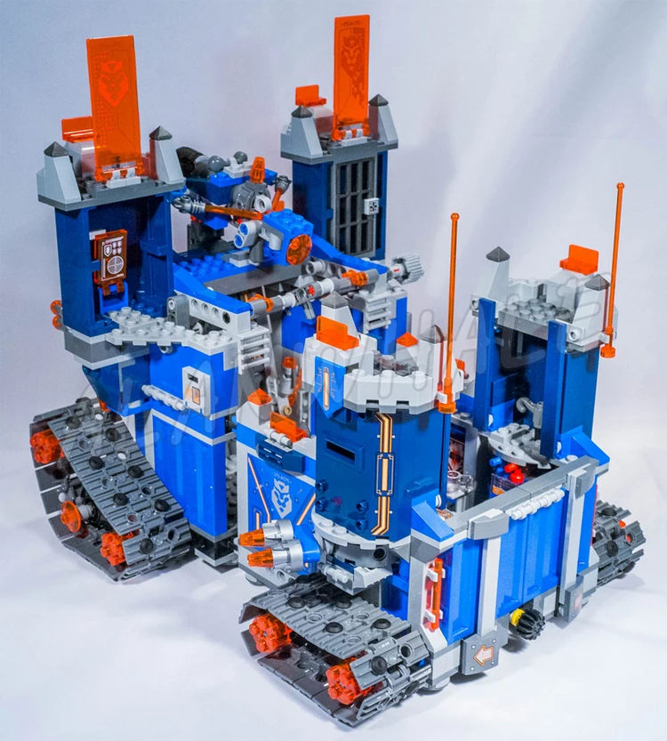 1164pcs Nexoes Knights 2in1 Battle Rolling Castle The Fortrex Headquarters 10490 Building Blocks Set Compatible with Model