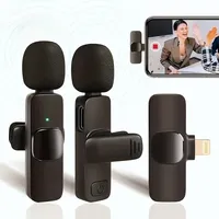 Nirkabel Lavalier Mic Portabel Audio Video Pembuatan Rekaman Wireless Microphone HP Klip Untuk IPhone Android