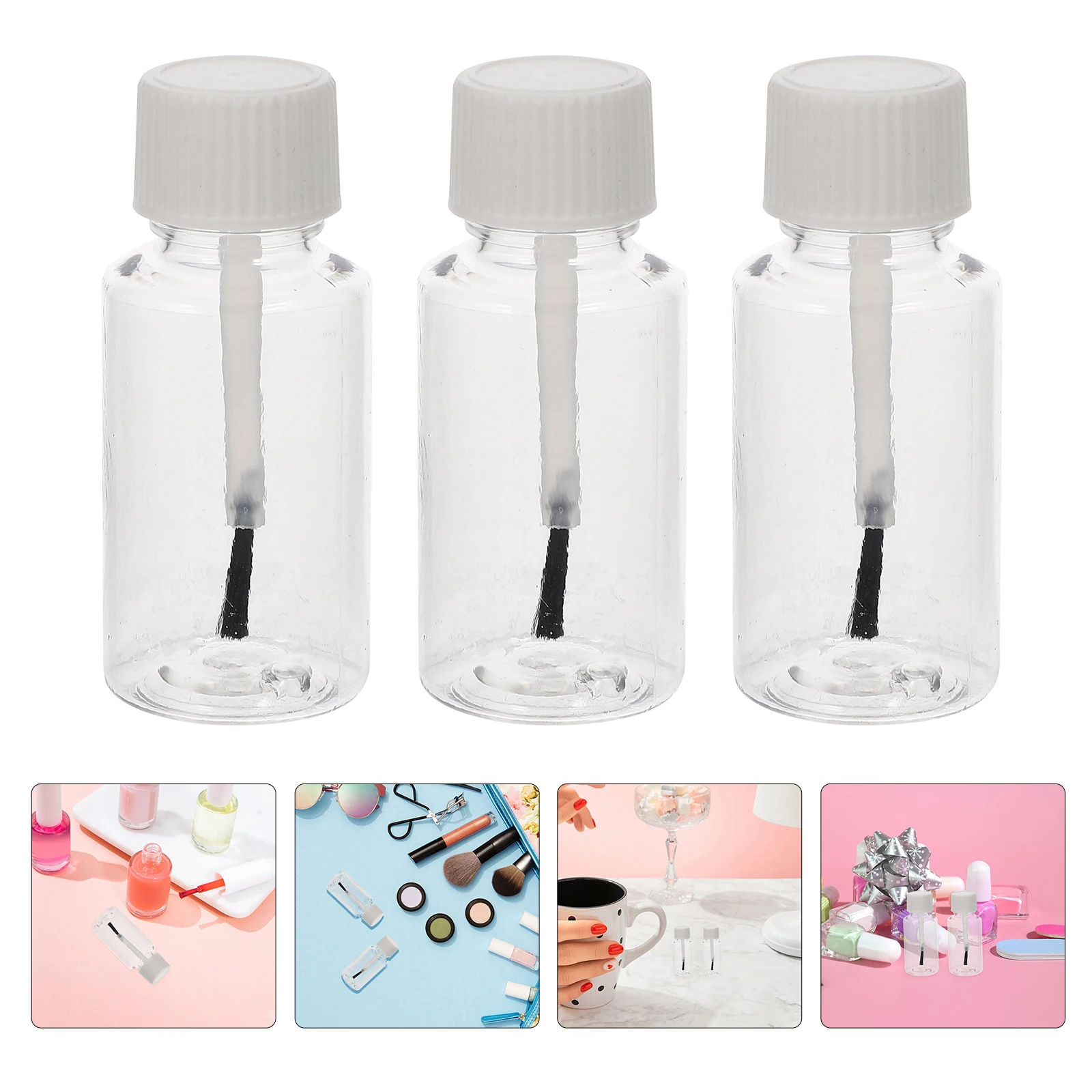 

20pcs Clear Nail Polish Bottles 20Ml Refillable With Brush Cap For Cuticle Oil Gel Polish Diy Manicure Travel Portable Empty