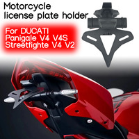 For DUCATI Panigale V4 V4S Streetfighte V4 V2 Carbon fiber motorcycle license plate frame, rear short tail frame, license plate