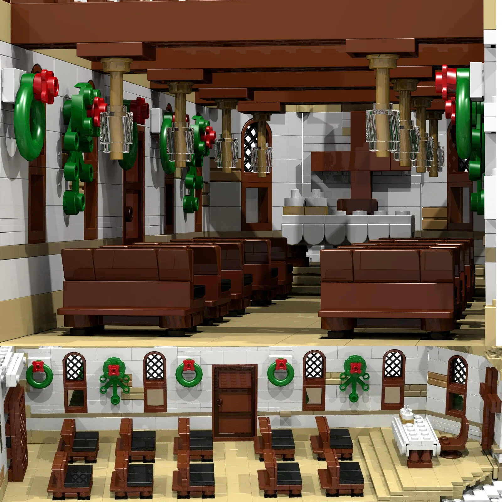 

Изготовленный на заказ MOC: MOC-6195 Зимняя деревня Церковь Модульные здания Подарок на Рождество