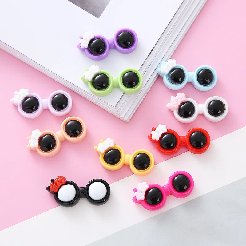 10 Pcs New Kawaii Cartoon Small Mixed Color Flowers Eyes Resin Scrapbook Diy Jewelry Party Children Gift Hairpin Accessories