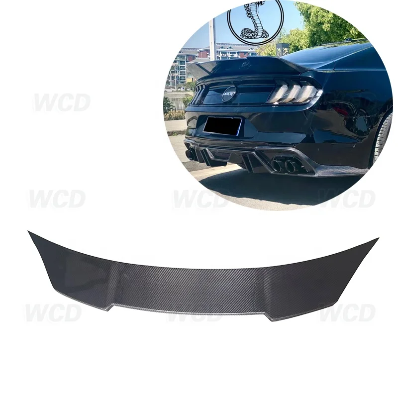 

High Quality Carbon Fiber Rear Spoiler For Ford Mustang Upgrade Robot Style Ducktail Boot Spoiler 2015-2021