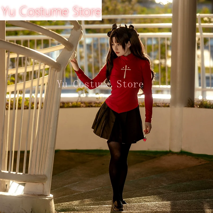 Fate/stay Night Tohsaka Rin Red Regular Wear Ladies Cosplay Costume Cos Game Anime Party Uniform Hallowen Play Role Clothes