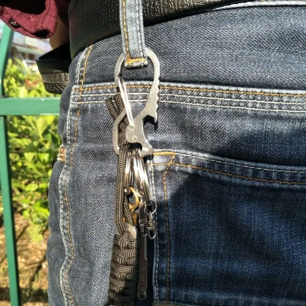 

Bottle Opener Multifunctional Carabiner Screwdriver Multifunctional Outdoor Keychain Stainless Steel Hex Driver