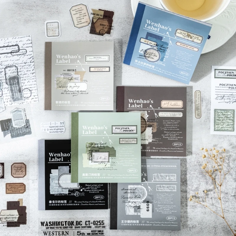 Vintage Literature Sticker PET Sticker Artistic Sticker Scrapbooking Paper for Journal Planner Phone Case Photo Album F19E