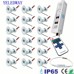 Mini oprawy typu downlight Led 12V z pilotem 1W reflektor Led ściemnialne schody światła do szafki wpuszczane oświetlenie sufitowe punktowe 220V