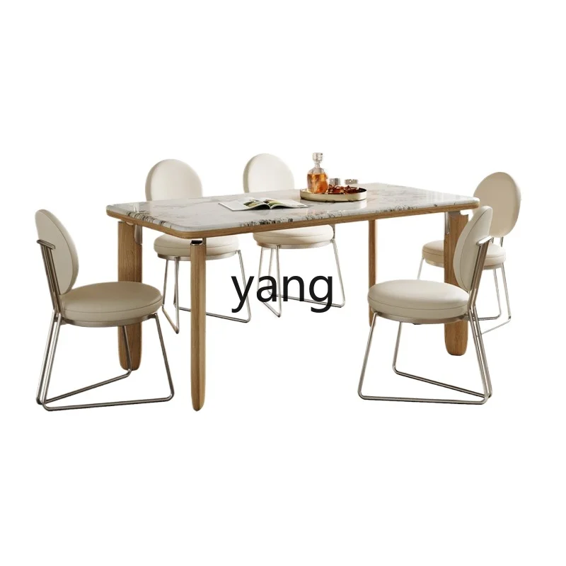 LTT log cream style dining table and chair combination high-end