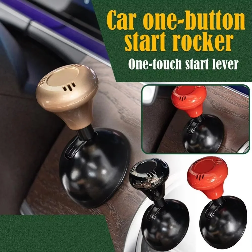 Start Stop Lever One-Touch Start Button Remodeling Accessories Starter Cover Push Start Auto Ignition Button Cover Metal