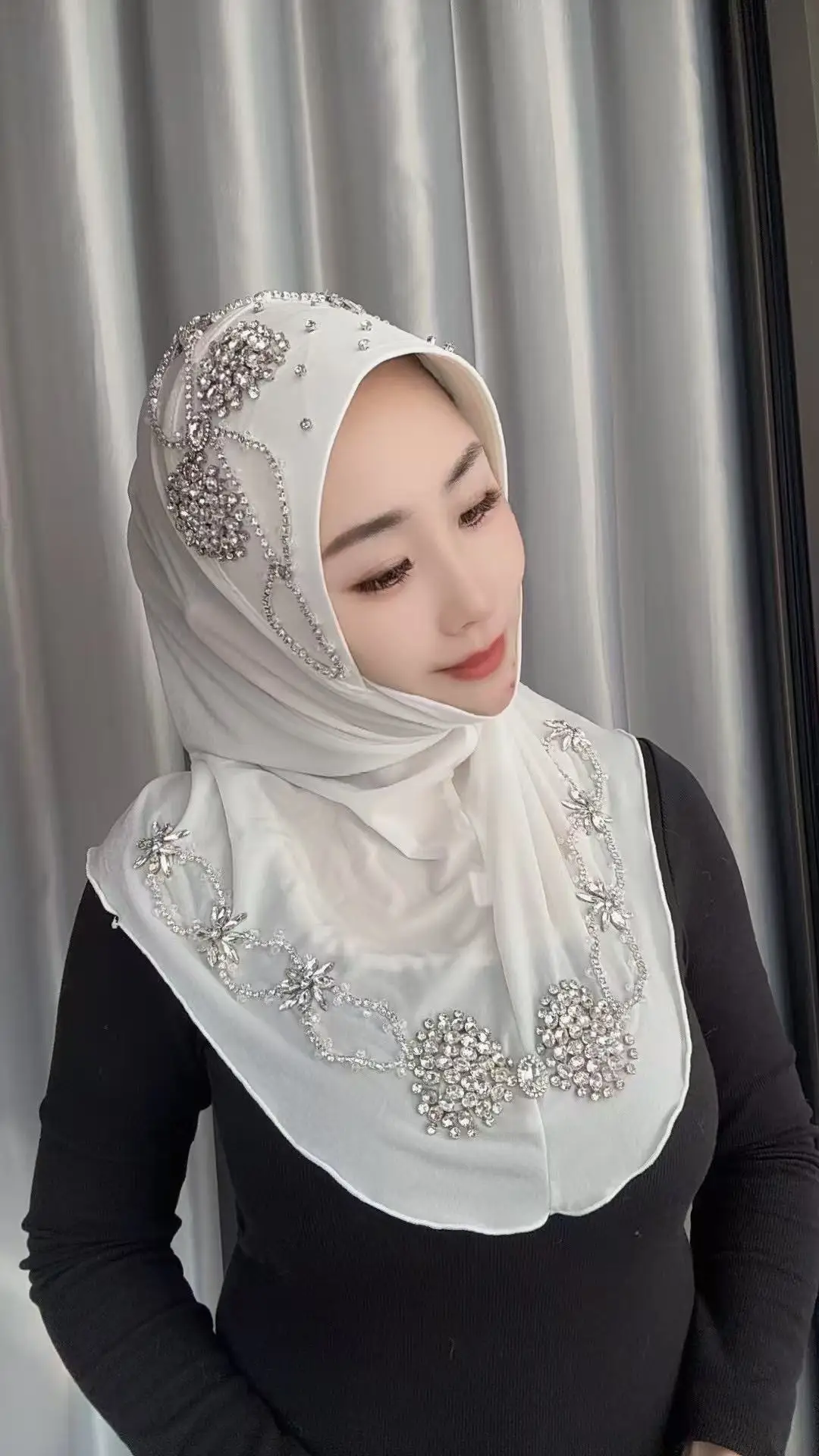 

Muslim Star Taosha Scarf Ethnic Heavy Fabric Version Star Headscarf Leaf Pattern New Four-Season Scarf