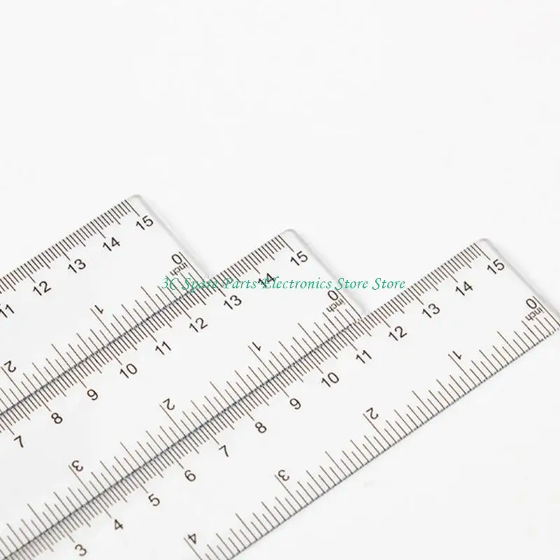 SZ 4 Pcs Geometry Math Set 15cm Ruler Set Plastic Protractor Rulers Triangle Ruler
