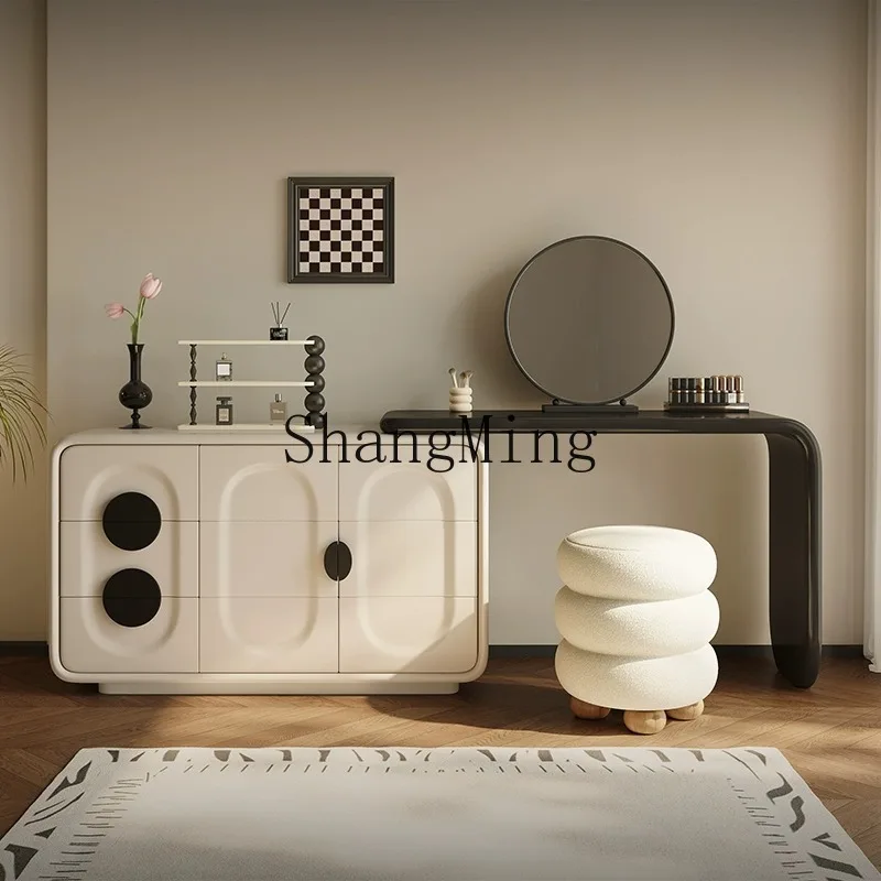 

FG light luxury high-end bedroom simple new solid wood cream style makeup table dresser chest integrated