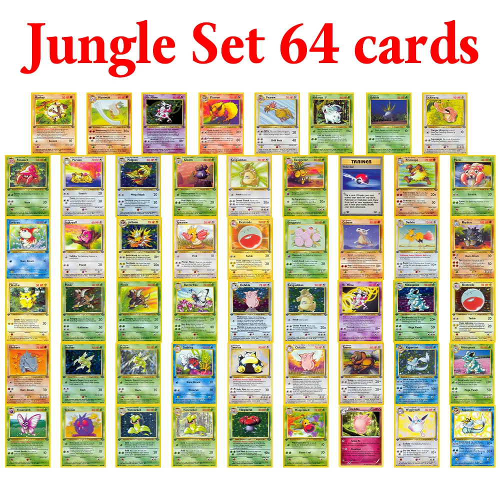 PKM Hele set Basisset klassieke basisset Team Rocket Jungle Fossil PTCG Game Collection Card Proxy Card Board Game Toys Pokemon