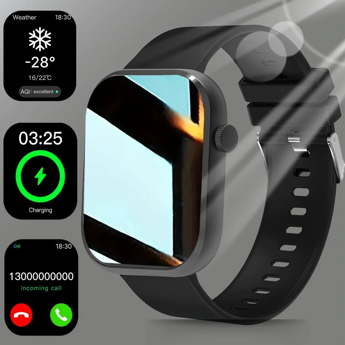 

2025 New Arrival 2.01 Inch HD Touch Screen Smart Watch Health Detection Sports Training Message Reminder Call Music Weather Gift