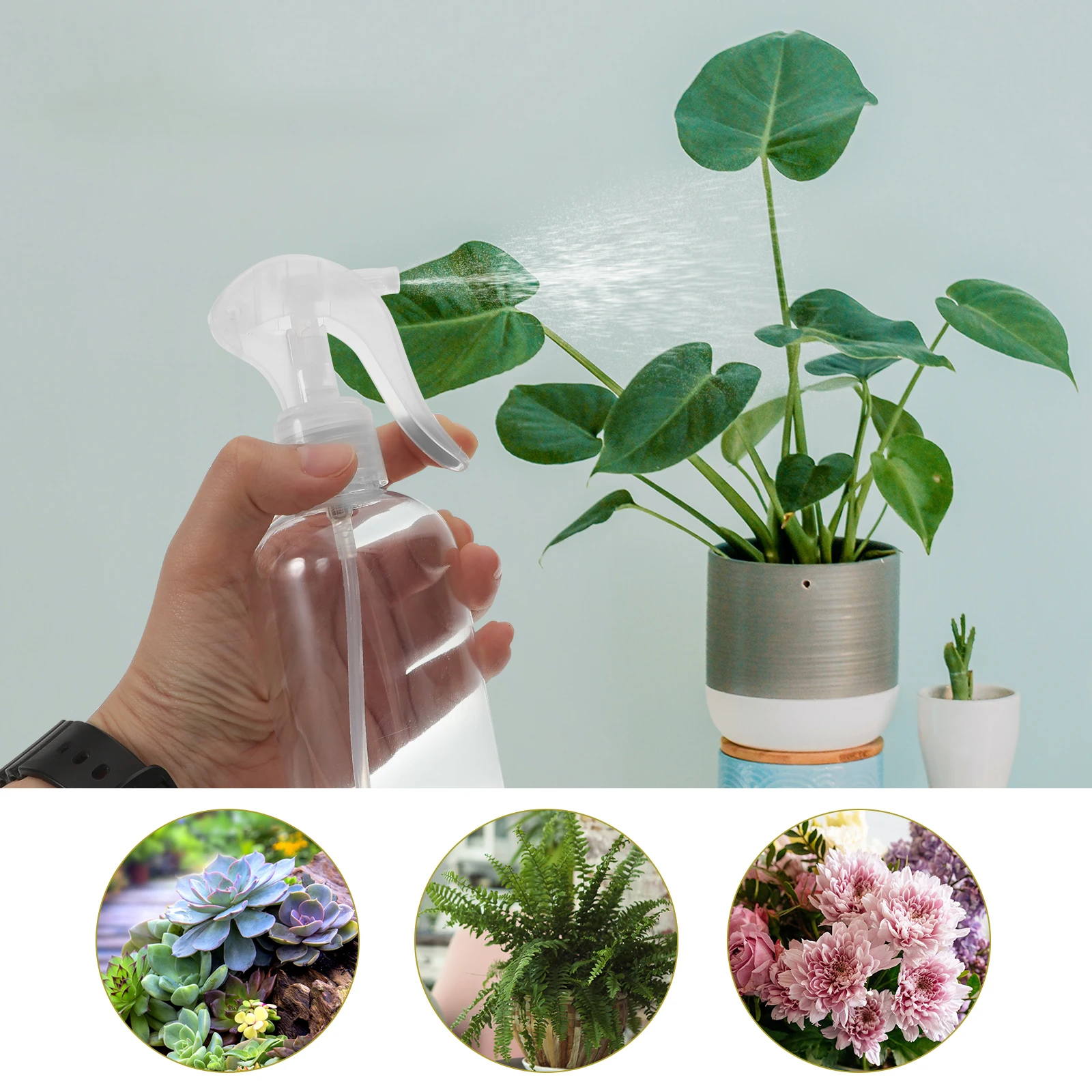 4 قطعة زجاجات رذاذ قابلة لإعادة الملء 300 مللي ماكياج فارغ السفر تصفيف الشعر صالون الحلاقة تنظيف البستنة سقي ضباب موزعات