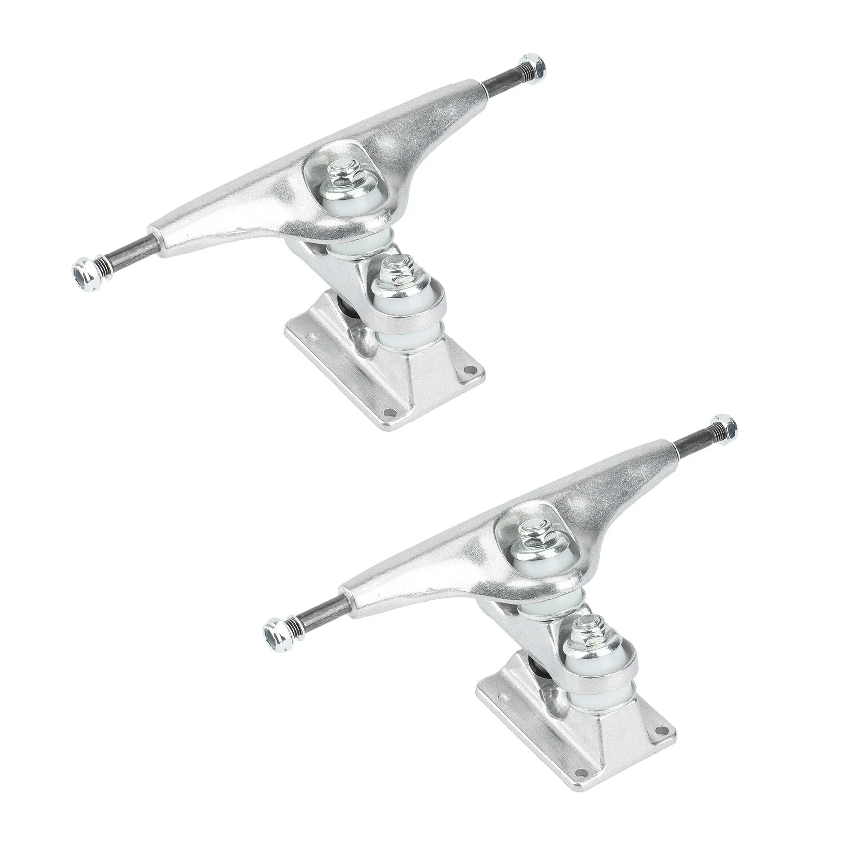 1Pair Double Floor Longboard Trucks 6.25Inch Skateboard,Silver HR85A