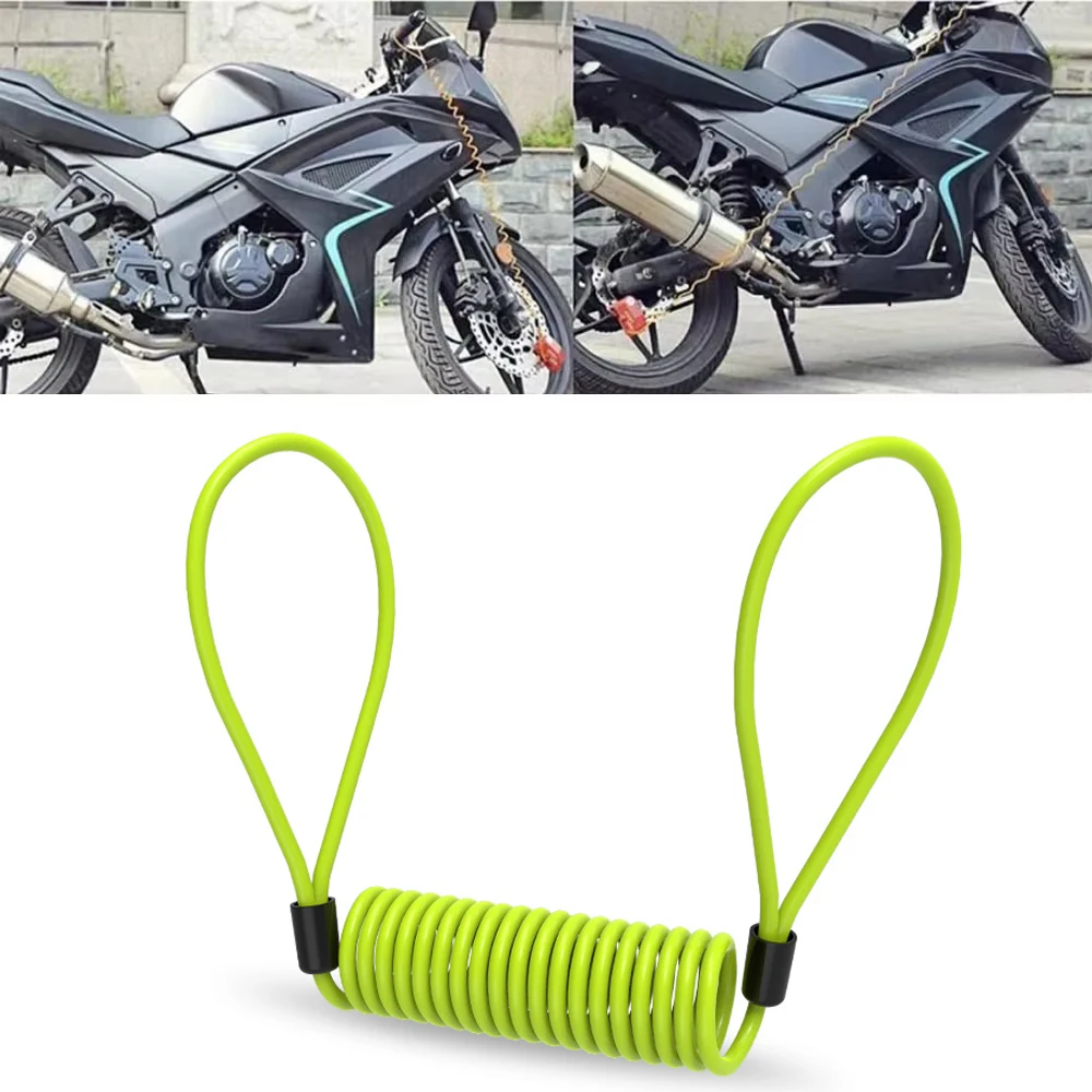 Cabo de lembrete de bloqueio de disco de motocicleta ajustável anti ladrão moto roda freio a disco alarme bloqueio lembrete cabl