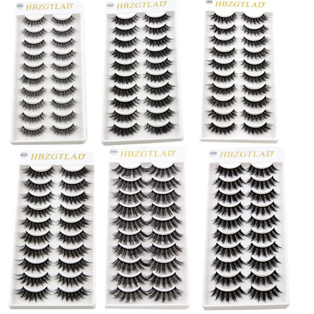 2023 NEW 10 pairs 100% Real Mink Eyelashes 3D Natural False Eyelashes 3d Mink Lashes Soft Eyelash Extension Makeup Kit Cilios