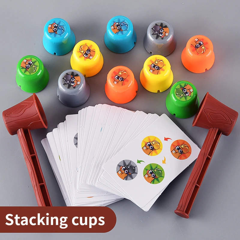 Giochi per feste per bambini Mole Stacking Cup Game Educational Learning Puzzle Toy Interactive Competitive Competitions Color Cognition