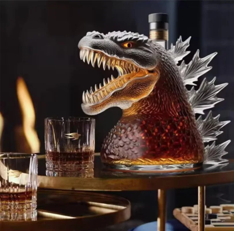 

Statue Glass Bottle 330ML Whiskey Decanter Bottle - Walking Dinosaur Monster Art Whiskey Bottle Festival Gift Decoration