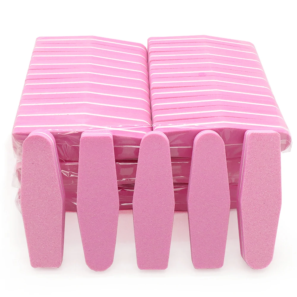 

100Pcs/Bag Double Sided Sponge Nail Buffer Files 100 180 Grit Diamond Sanding Nails File Polishing Grinding Nail Care Tools Set