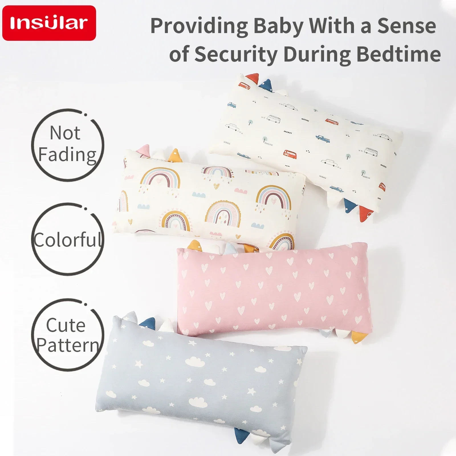 وسادة رضاعة سميكة من INSULAR لذراع الطفل وسادة تغذية الرضع ناعمة من القطن الخالص وسادة رأس مريحة لدعم تمريض الأطفال