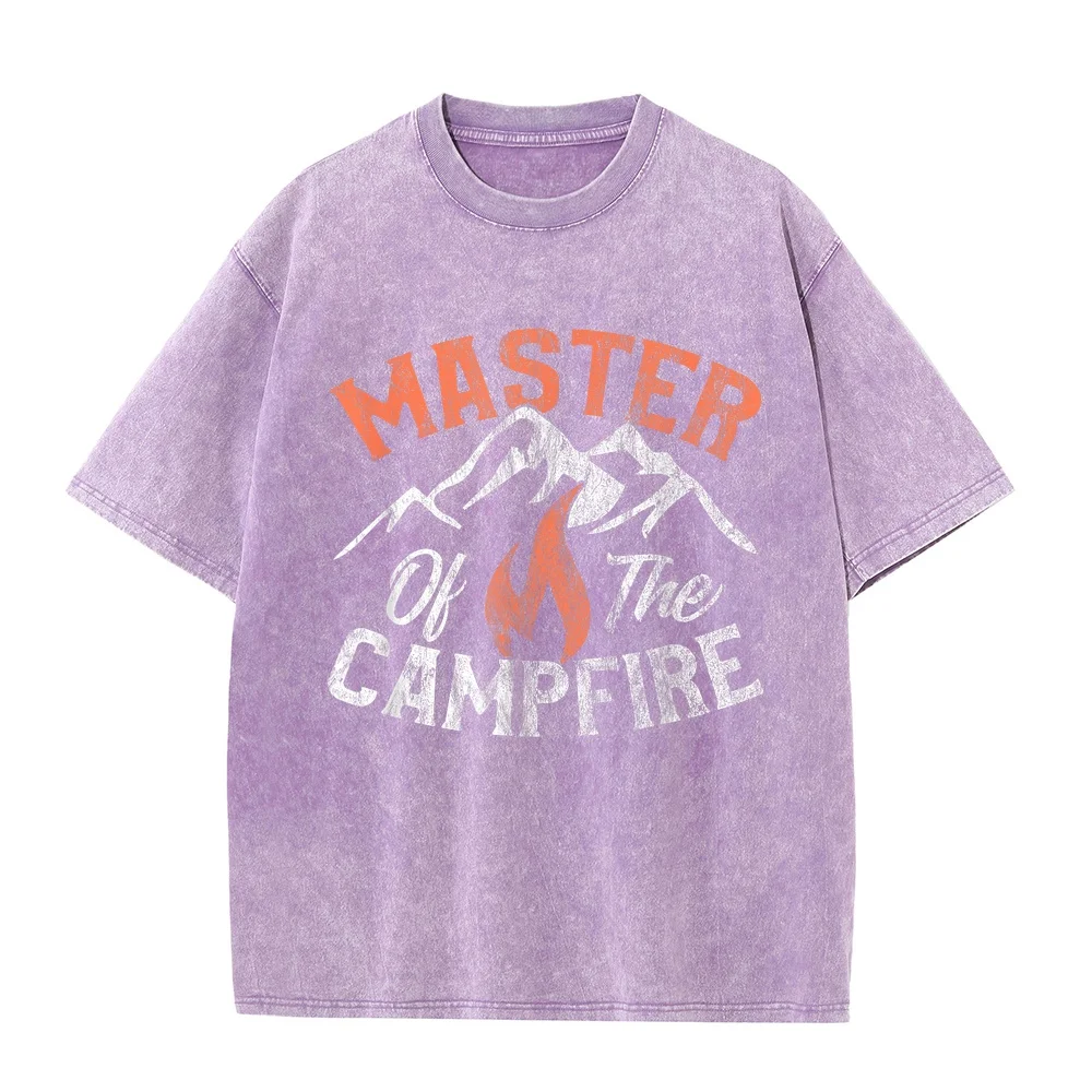 Funny Outdoor Camping Gifts Men Women Master of Campfire T-Shirt Men's Printed High Quality Cotton Tee Short Sleeve Graphic