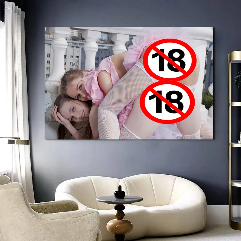 Naked Women Posters Pink Uniform Pussy Girls Sexy Photo Home Decor Art Canvas Printings Bedroom Wall Painting