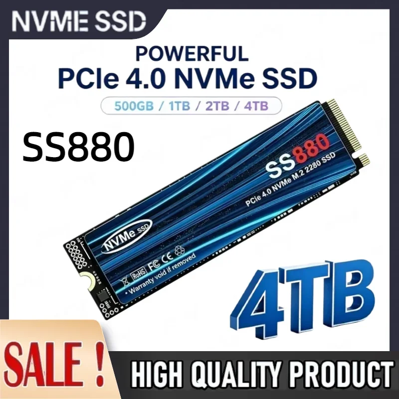 Original SS880 M2 SSD 500GB 1TB 2TB 4TB M.2 2280 PCIe NVME SSD 7300MB/s Internal Solid State Drive Hard Disk for Laptop Desktop