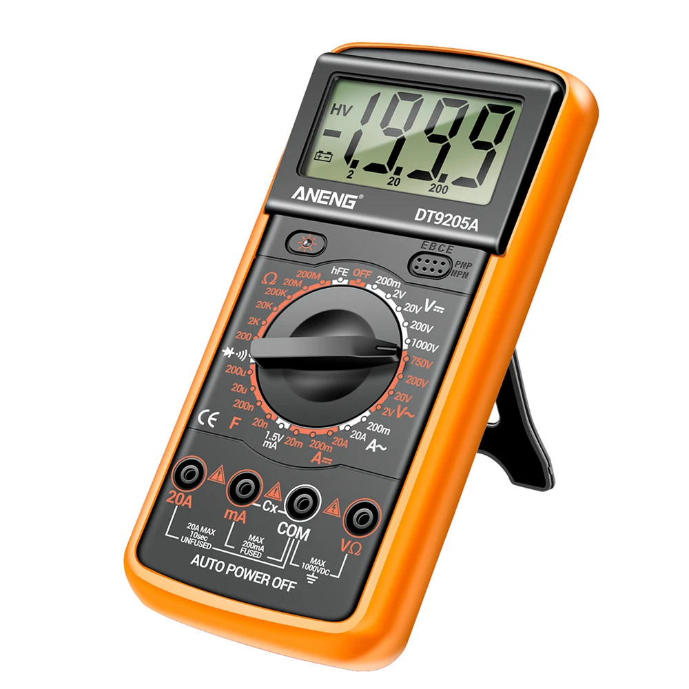 DT9205A Digital Multimeter AC/DC Transistor Tester Electrical NCV Test Meter Profesional Analog for Electrical Tools