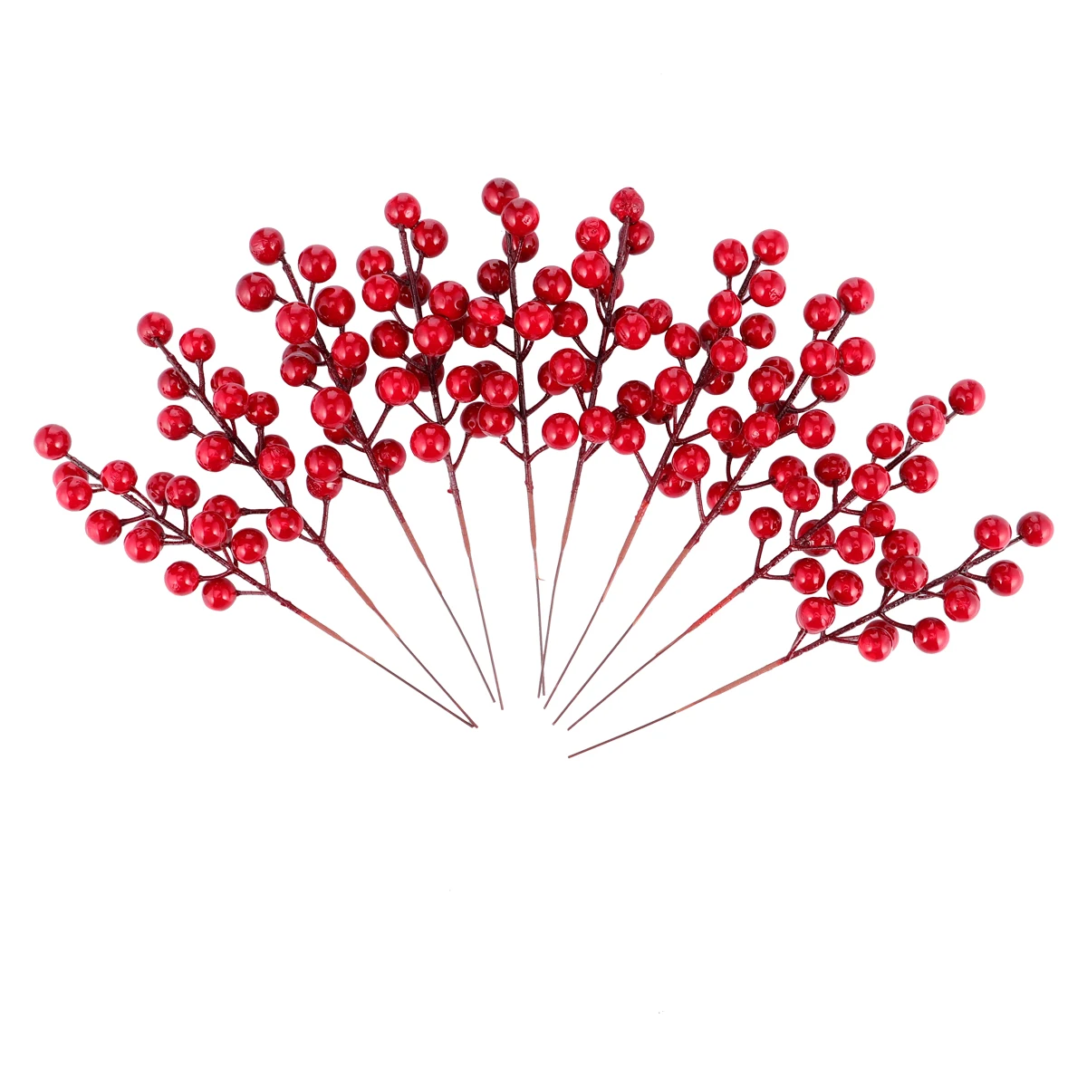 

10 Pcs Simulation Berry Bouquet Christmas Red Berries Decorations Jesus for Tree Branch Picks Frosted Ornaments