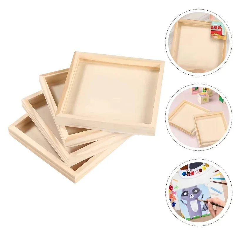12cm Square Wooden Tray Hexagonal Painting Tray 9/16 Puzzle Pieces 3d Wooden Tray Solid Toy Storage Tray view 3