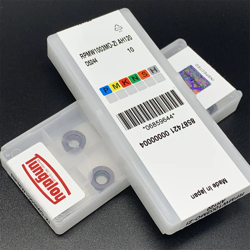 10 pz RPMW1003MO-ZI AH120 inserti di fresatura circolari lama in metallo duro utensile per tornitura esterna RPMW1003 fresa
