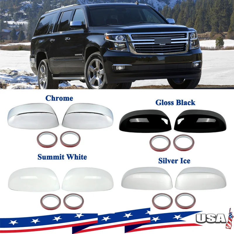 

For Chevrolet Suburban Tahoe GMC Yukon Cadillac Rear View Side Mirror Caps 2015 2016 2017 2018 2019 2020 Rearview Mirror Cover