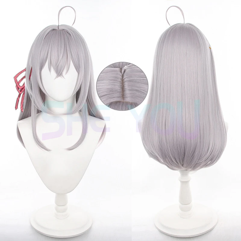

Alya Cosplay Wig Anime Alisa Mikhailovna Kujou Long Gray Purple Heat Resistant Synthetic Hair Halloween Party Wigs + Wig Cap