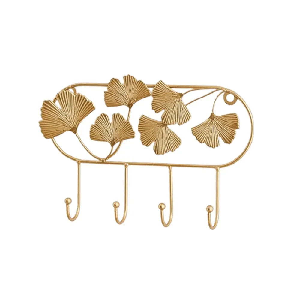 

Multipurpose Ginkgo Leaf Metal Coat Hooks Golden Heavy Duty Coat Hanger Iron Art Nordic Style Wall Hooks Changing Room