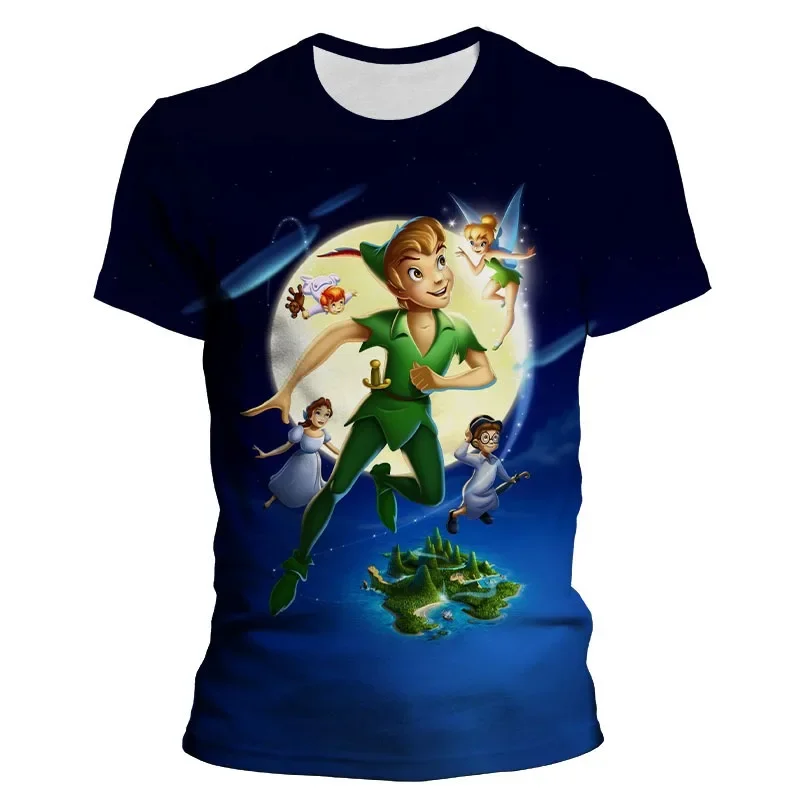 2024 Disney Peter Pan 3d Print T-Shirts  Cartoon Men Women Streetwear Fashion T Shirt Kids Boy Girl Tees Tops Clothing