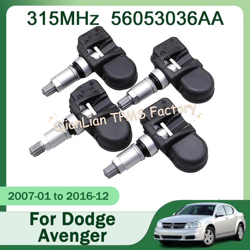 Sistema de supervisión de presión de neumáticos 56053036AA para Dodge Avenger Nitro calibre caravana cargador 1/4 Uds 315MHz TPMS Sensor de neumáticos