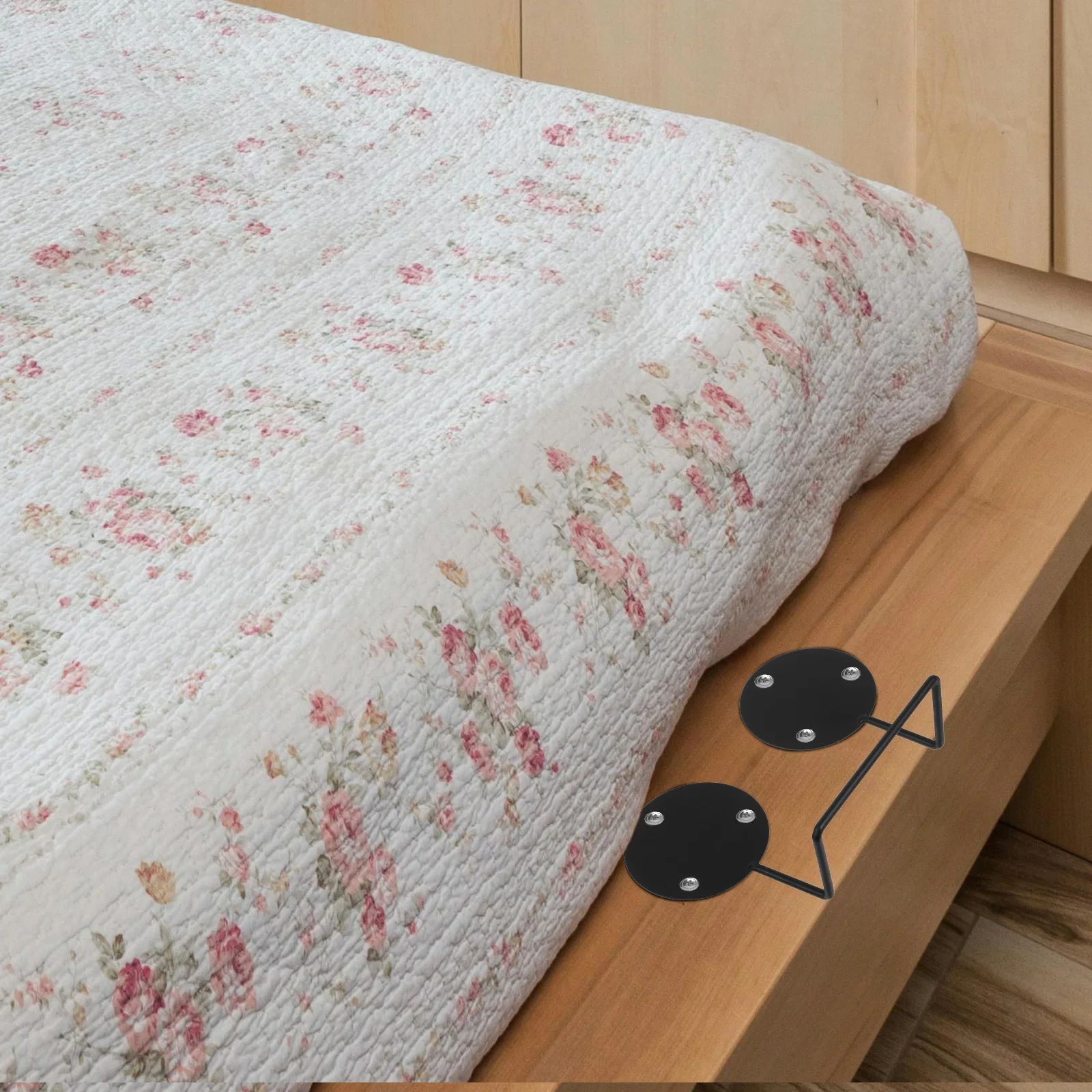 

2Pcs Anti Slip Mattress Retainer Bar Iron Bed Frame Stopper Adjustable Holder Prevent Sliding Mattress Gripper Bracket Black