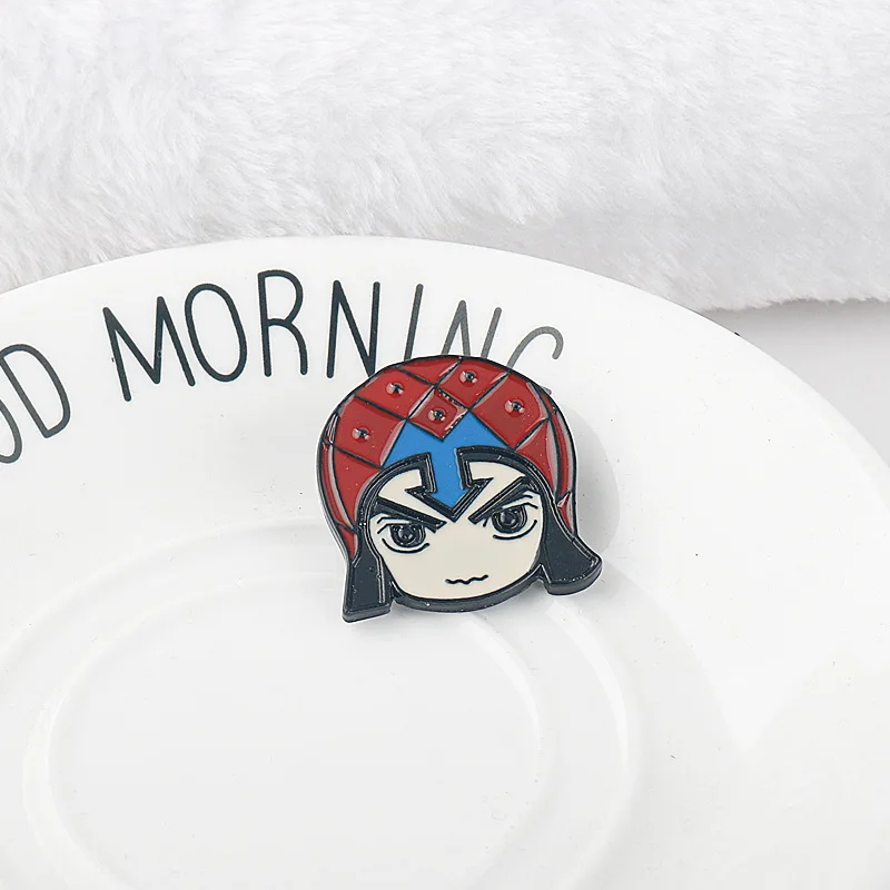 Anime JOJOS Spilla smaltata Cartoon simpatico personaggio Distintivo in metallo Zaino con risvolto Cappello Spilla Cosplay Abbigliamento Accessori gioielli Regali
