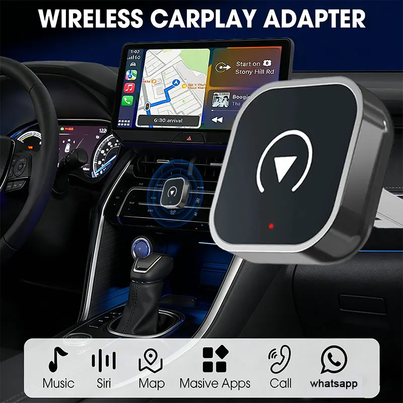

Беспроводной адаптер CarPlay 5s Connection для Apple iPhone и Android, адаптер 2-в-1 для преобразования проводного подключения в беспроводное.