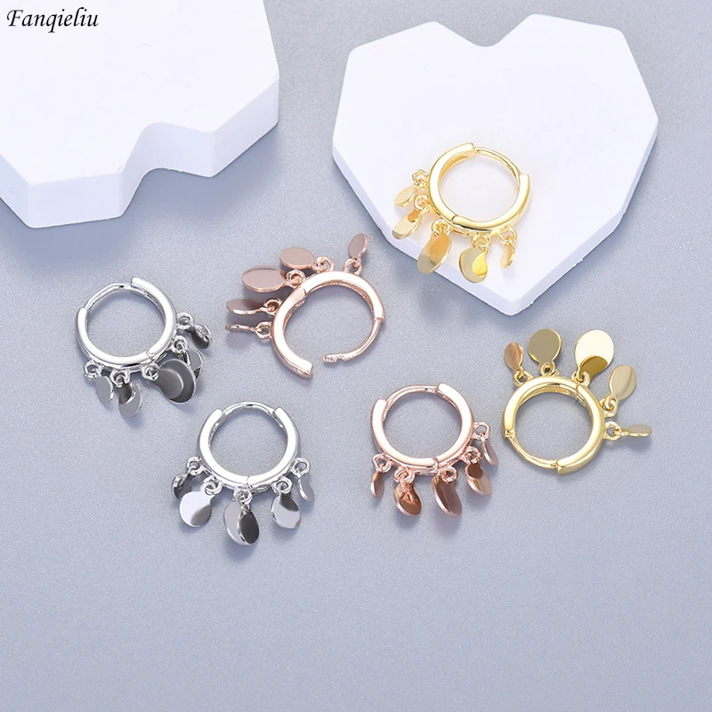 Fanqieliu Lady's 925 Silver Needle Fashion Jewelry New Multiple Wafer Drop Earrings FQL23589