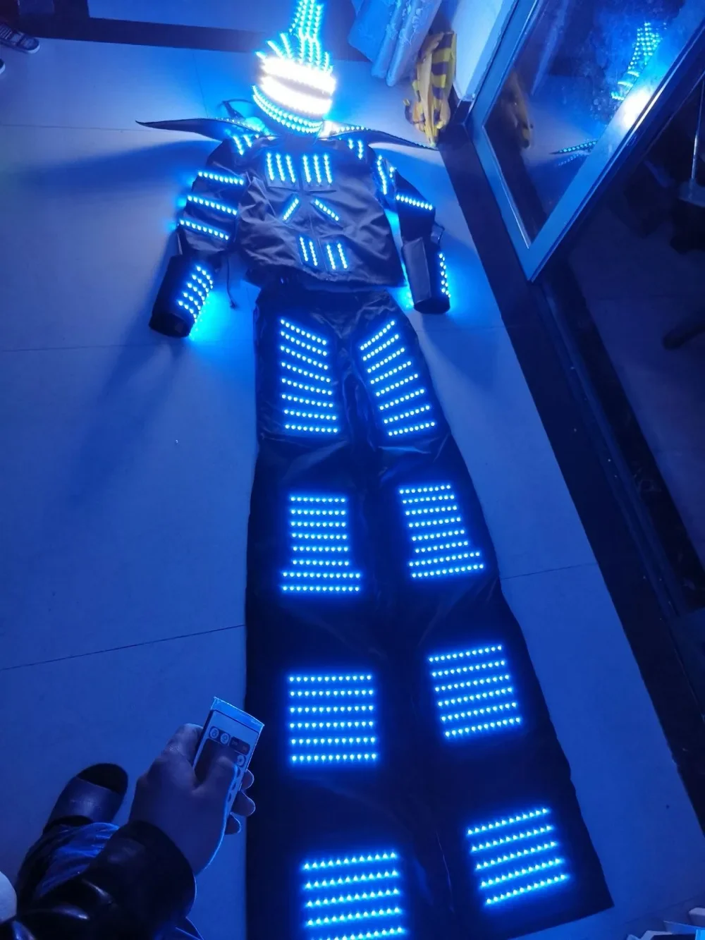 Trampoli Walker LED ROBOT SUIT Light UP Stage Performance Club Wear Cosplay Kroyman Costume da ballo