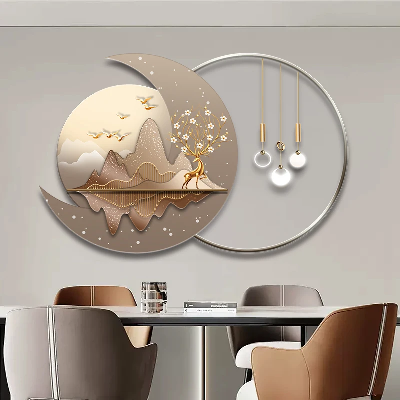 Restaurant Ied light decorative painting modern light luxury living room wall creative light advanced sense three-dimensional