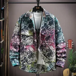 2023 spring new style Men's Classic Fashion printed pattern Long Sleeve Shirt autumn Men's Casual Plush High Quality Shirt M-4XL