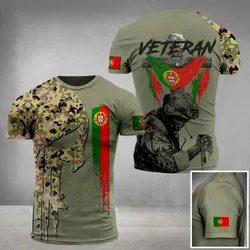 3D Print T Shirt Mannen Hoge Kwaliteit Spaans Portugees Vlag Fashion Army Special Forces Shirt Soldaat Tops Plus Size