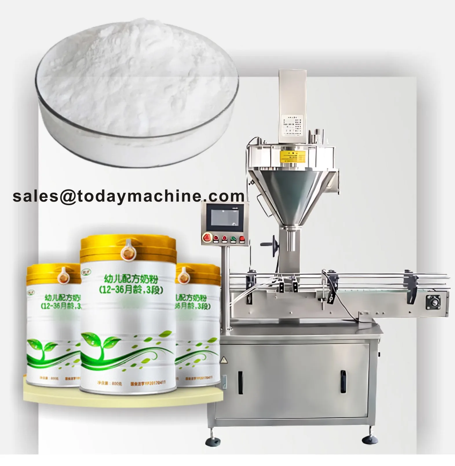 Linea di produzione di macchine riempitrici per bottiglie di spezie piccole in polvere di latte secco per caffè istantaneo con tazza a coclea automatica in alluminio di latta